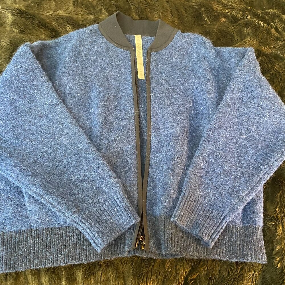 Lululemon Alpaca Wool-Blend Knit Bomber Jacket